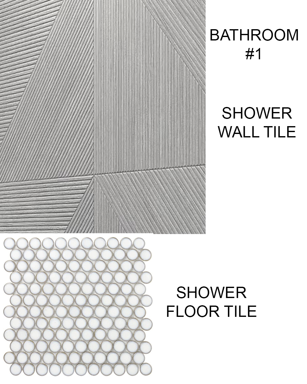 H143 Bathroom #1 Wall and Floor Tile, Grout, & Schluter