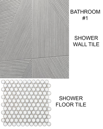 H143 Bathroom #1 Wall and Floor Tile, Grout, & Schluter