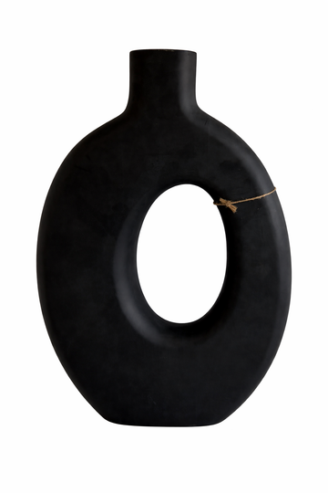 T117 Black Sculpture Vase