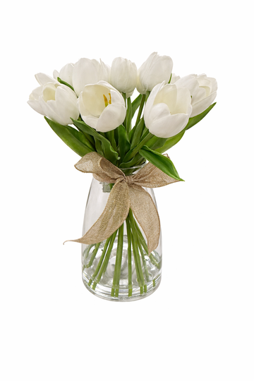W333  Tulips with clear glass