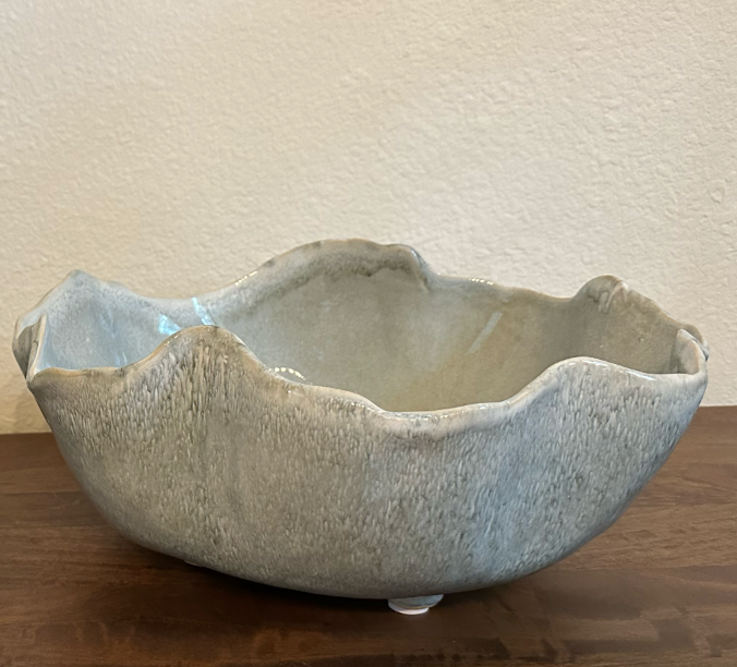 M261 Large Glass Blue Bowl
