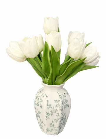 W333 Tulips in printed vase