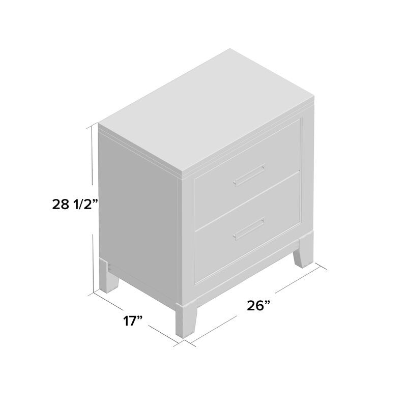 Contemporary 2 drawer nightstand
